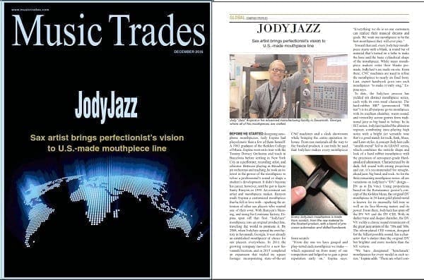 Image of JodyJazz Music Trades Article