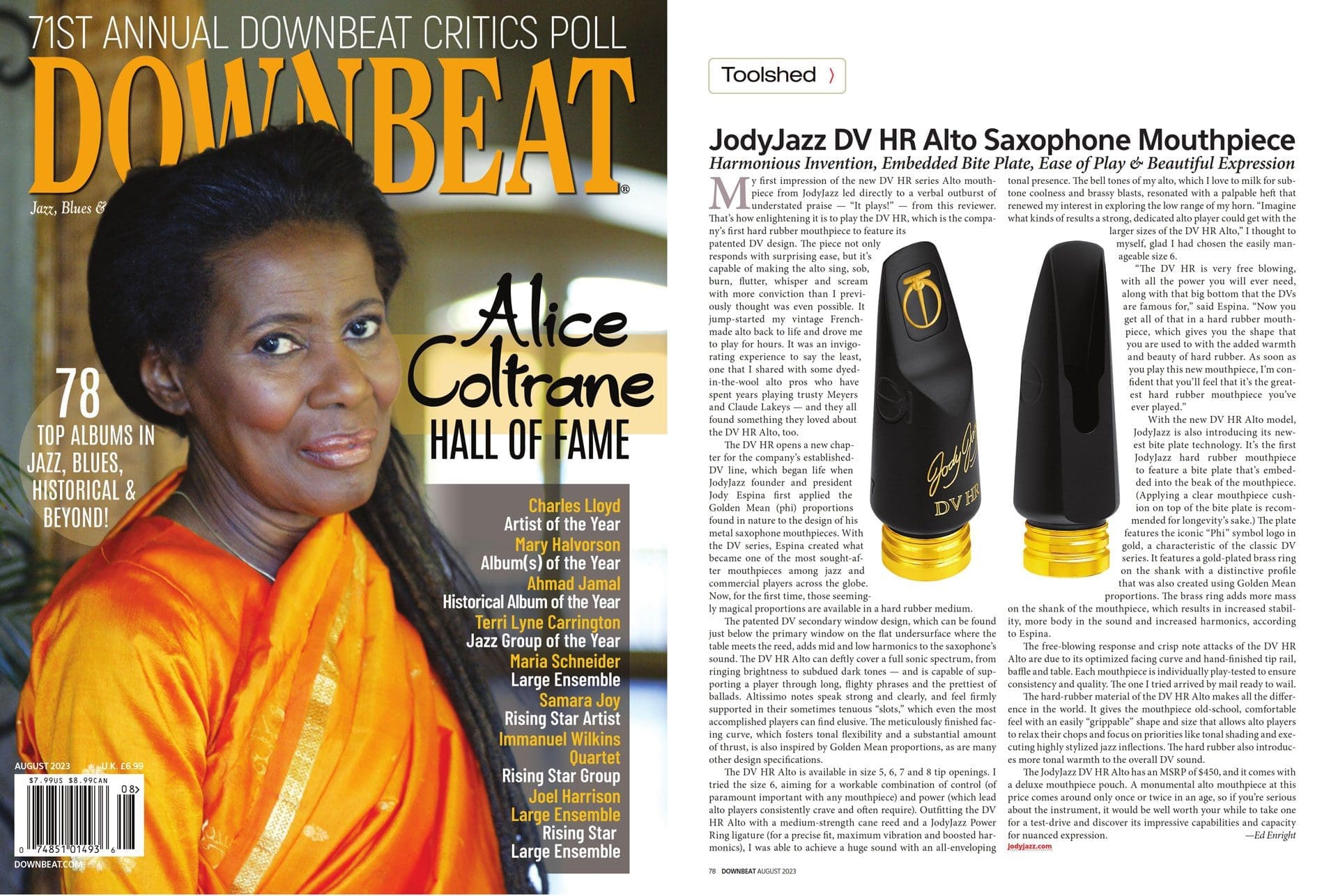 JodyJazz DV HR Alto AUGUST 2023 Review DownBeat Magazine